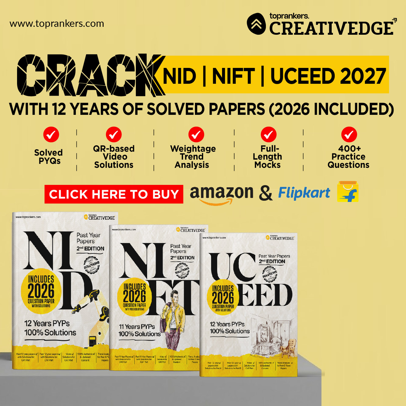 Best NID, NIFT & UCEED exam preparation books 