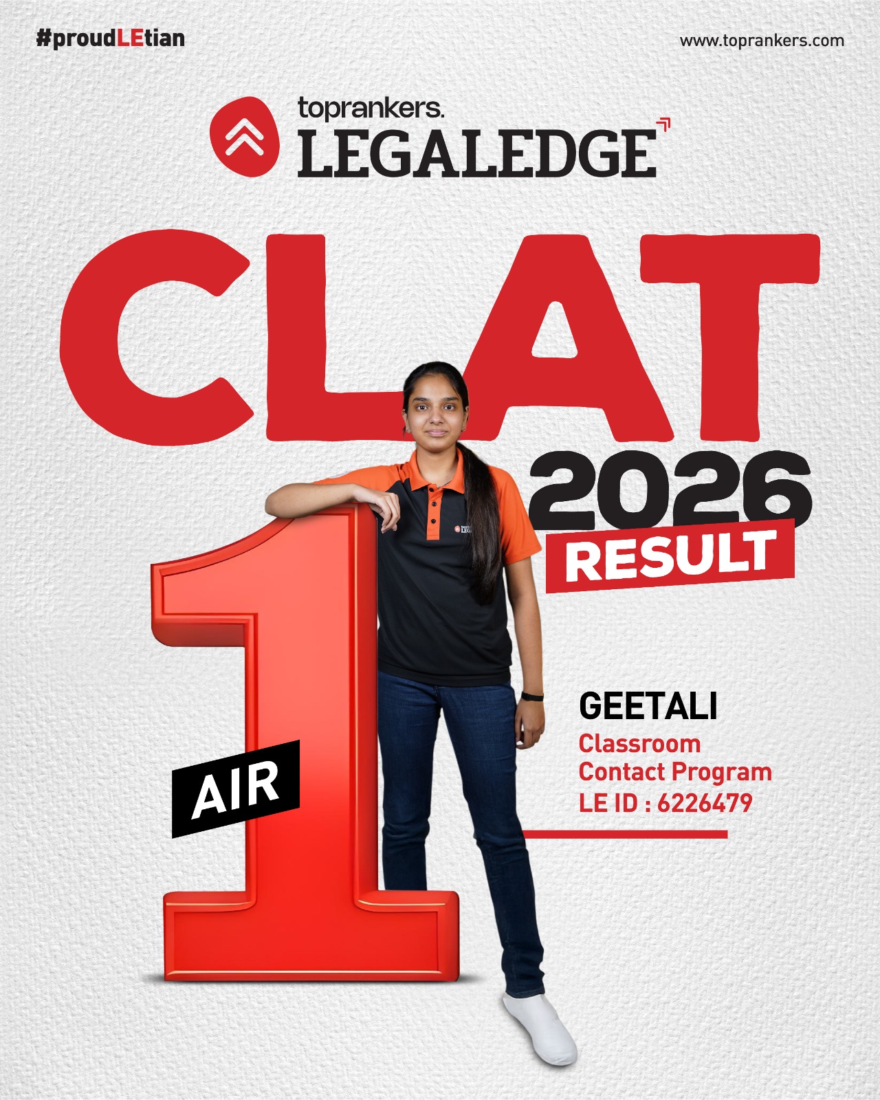 CLAT 2026 Rajasthan Topper”