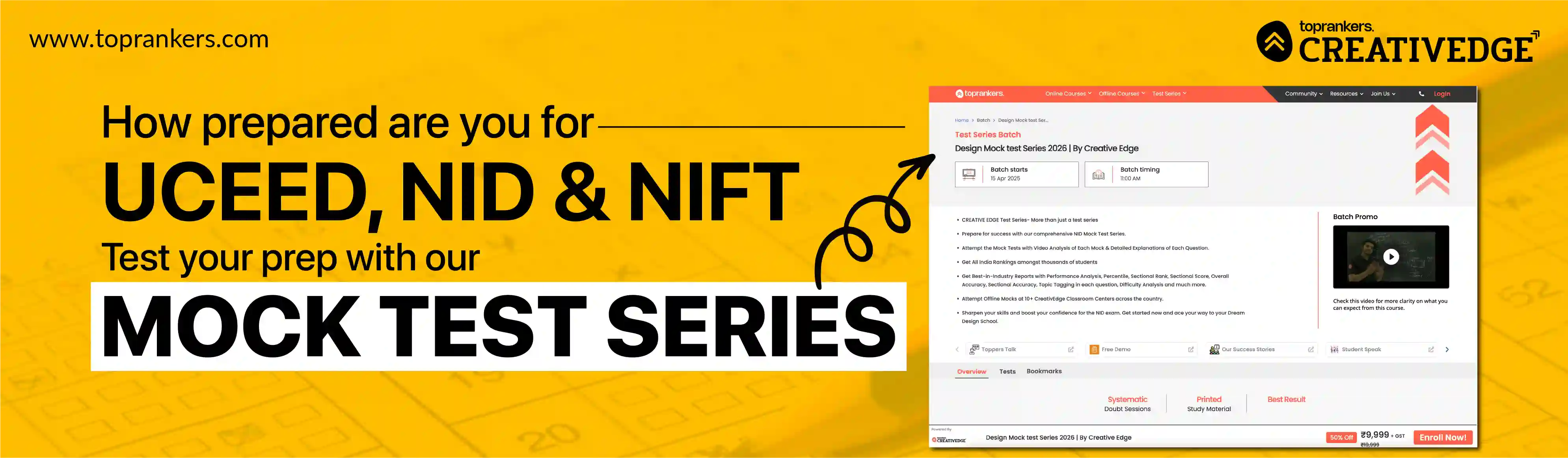 NID, NIFT and UCEED Mock Tests