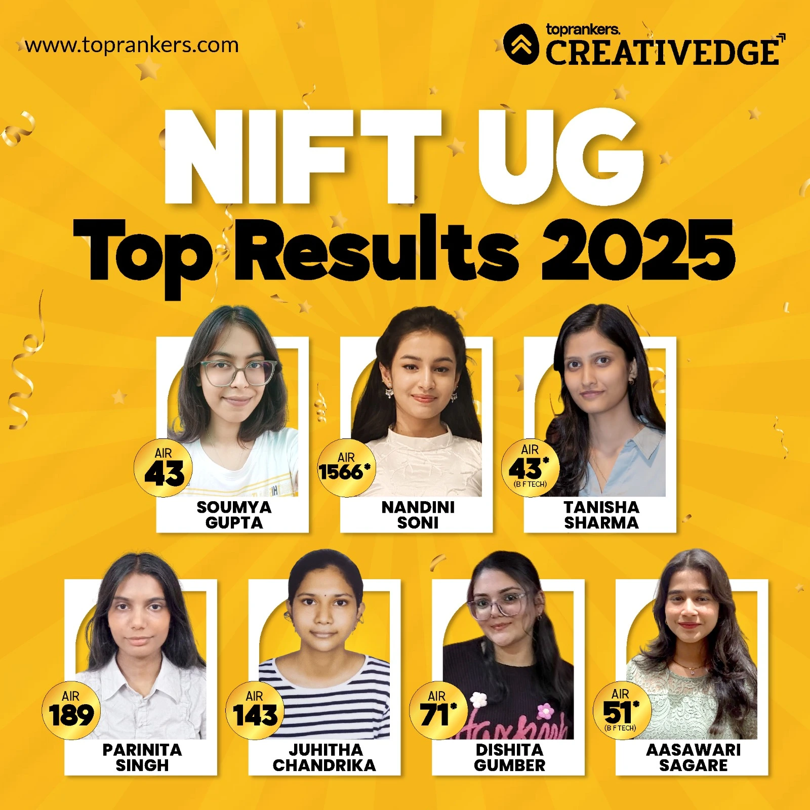 Top NIFT Results by CreativEdge
