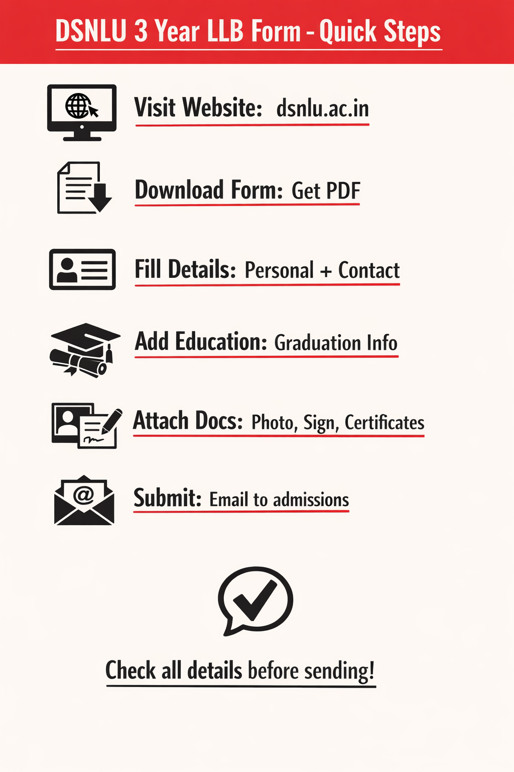 DSNLU 3 Year LLB Application Form