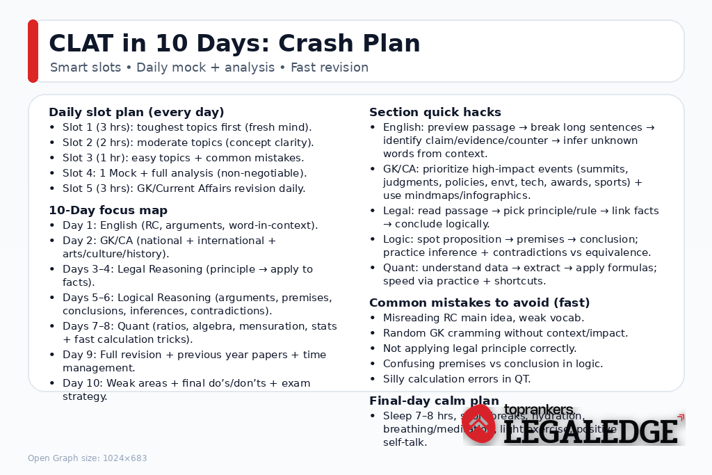 CLAT 10 Days Prep Plan”