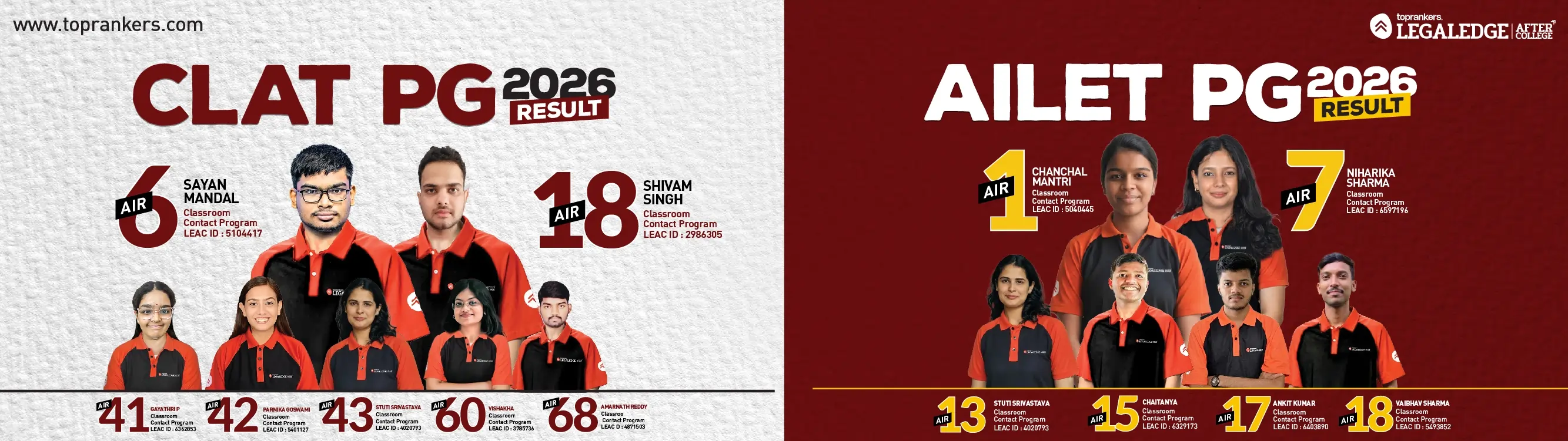 LEAC PG 2026 Toppers