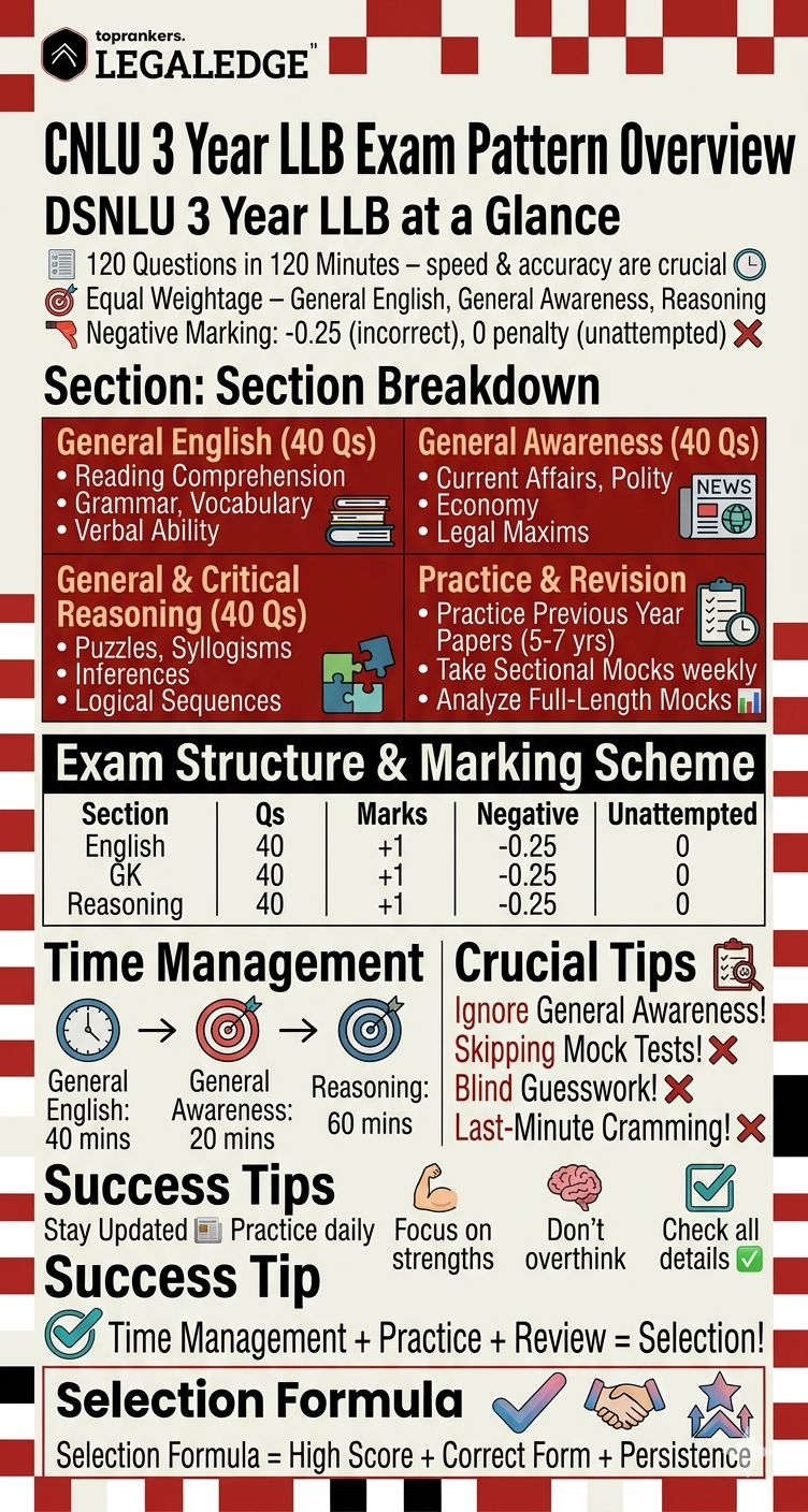 CNLU Patna 3 Year LLB Exam Pattern