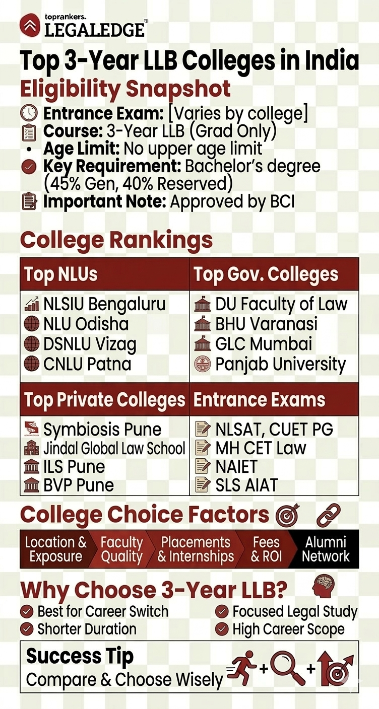 top 3 year LLB Colleges