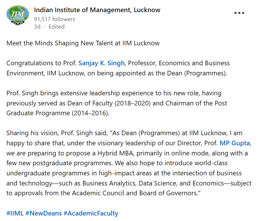 IIM IPM Degree