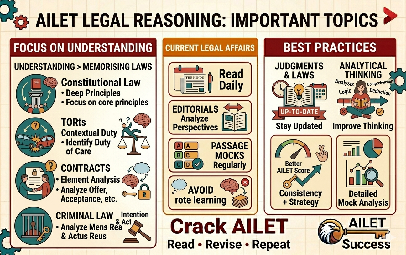 AILET legal reasoning Important Topics