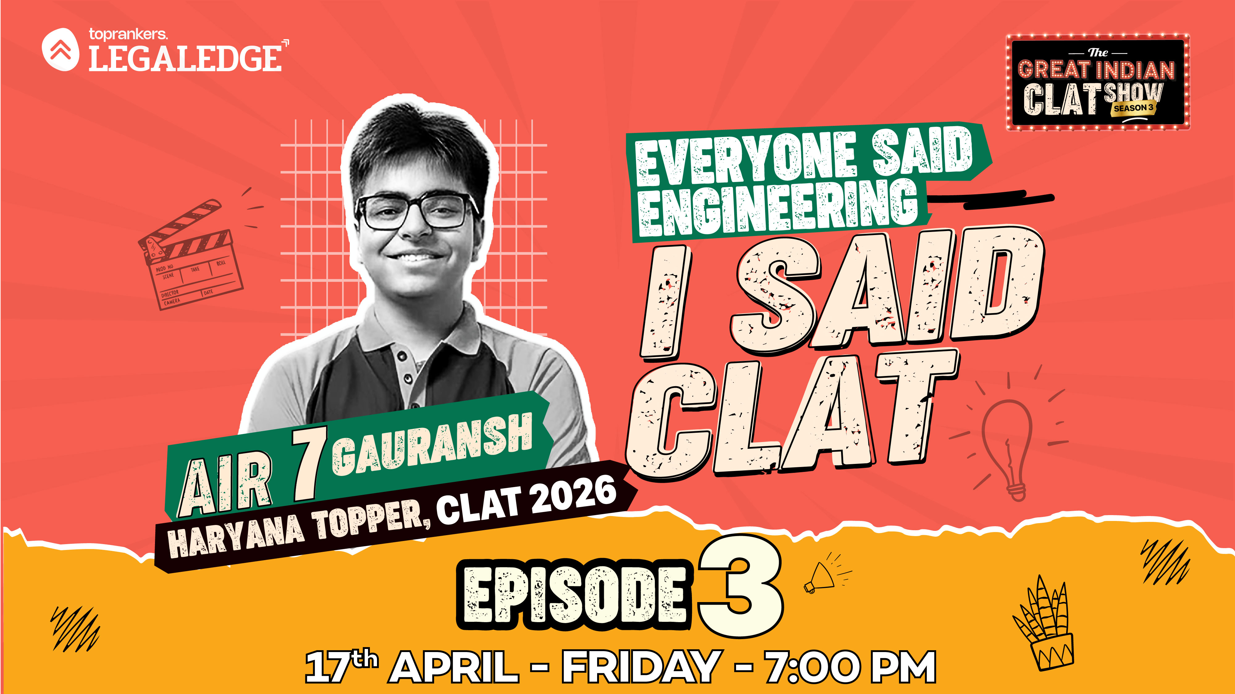 CLAT SHOW | Episode 3 | Everyone Said Engineering He Said CLAT | By Gauransh Vats - AIR 7