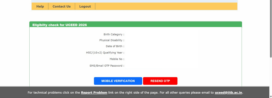 UCEED application form filling process step 3