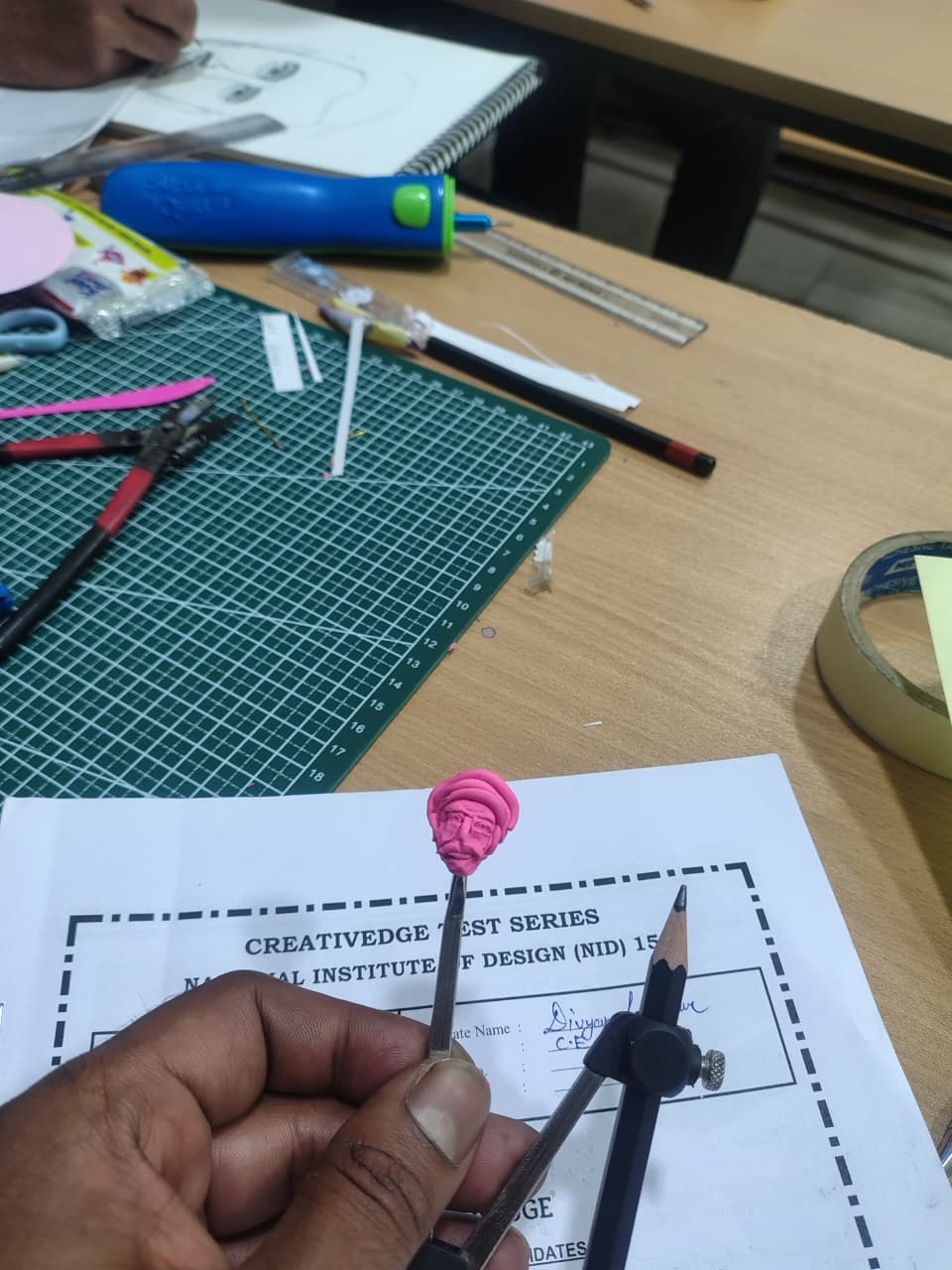 Miniature NIFT Situation Test Model of a Character Face